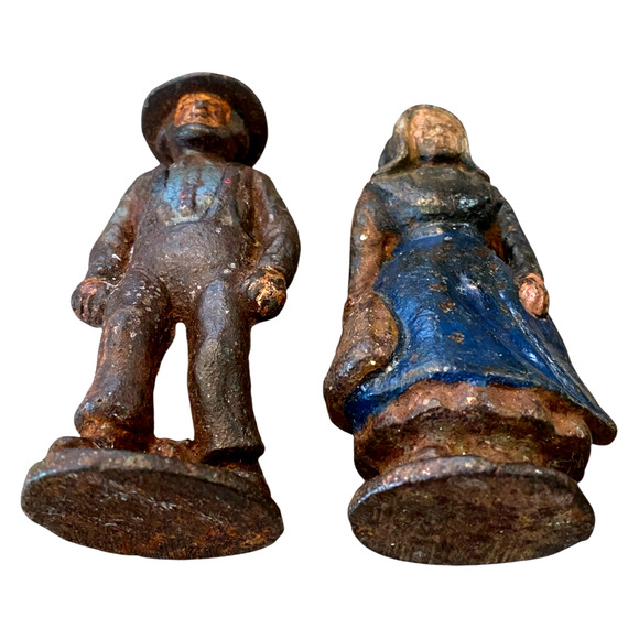 Vintage 1940-50's Cast Iron Amish Figurines - Set of 4 - A286 - Picture 10 of 13